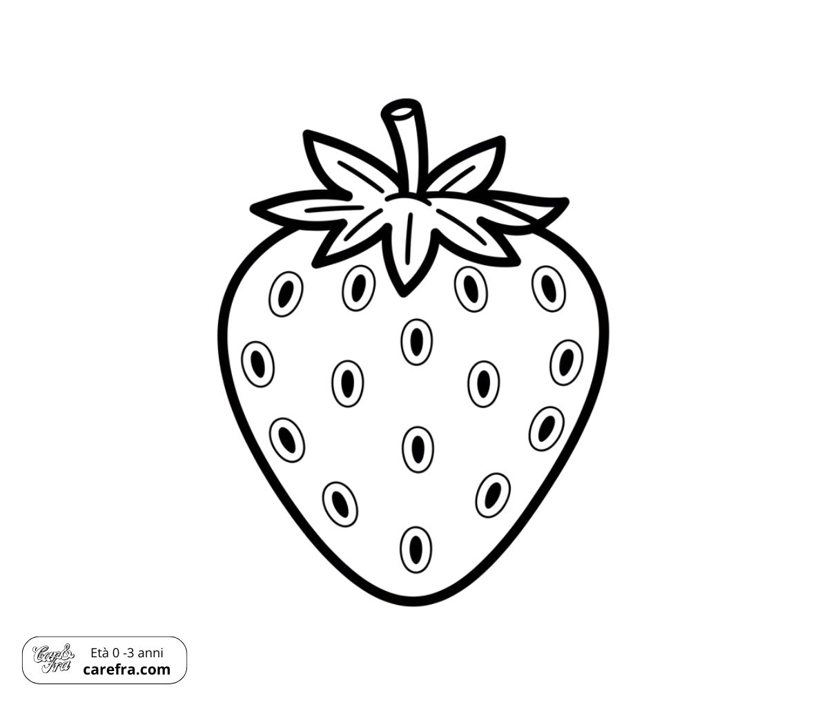 Disegno Fragola da Colorare GRATIS (0-3 Anni): Forma e Sviluppo
